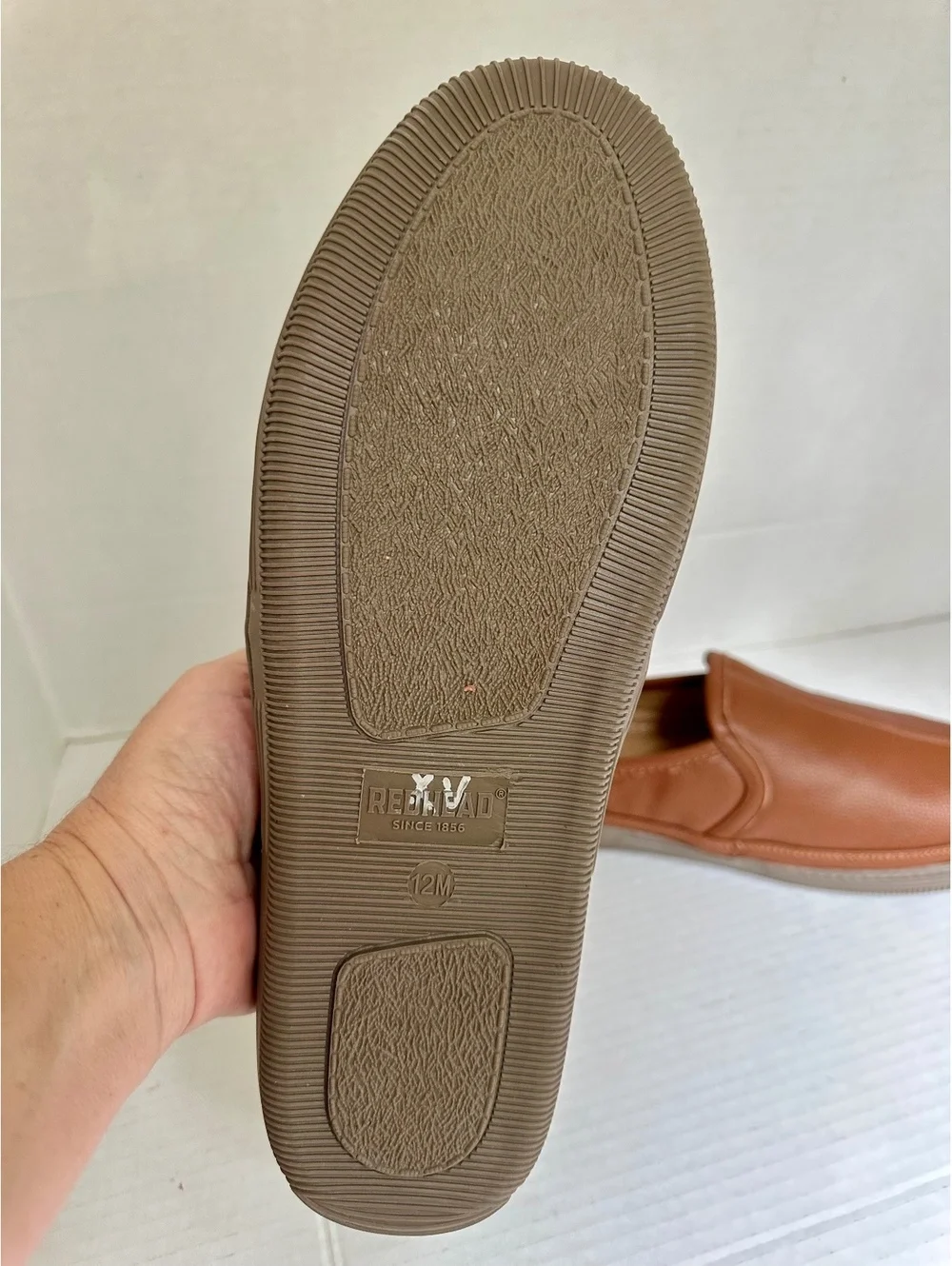 Redhead Tan/Brown Full-Grain Leather Men Slides Size 12M Brand New
